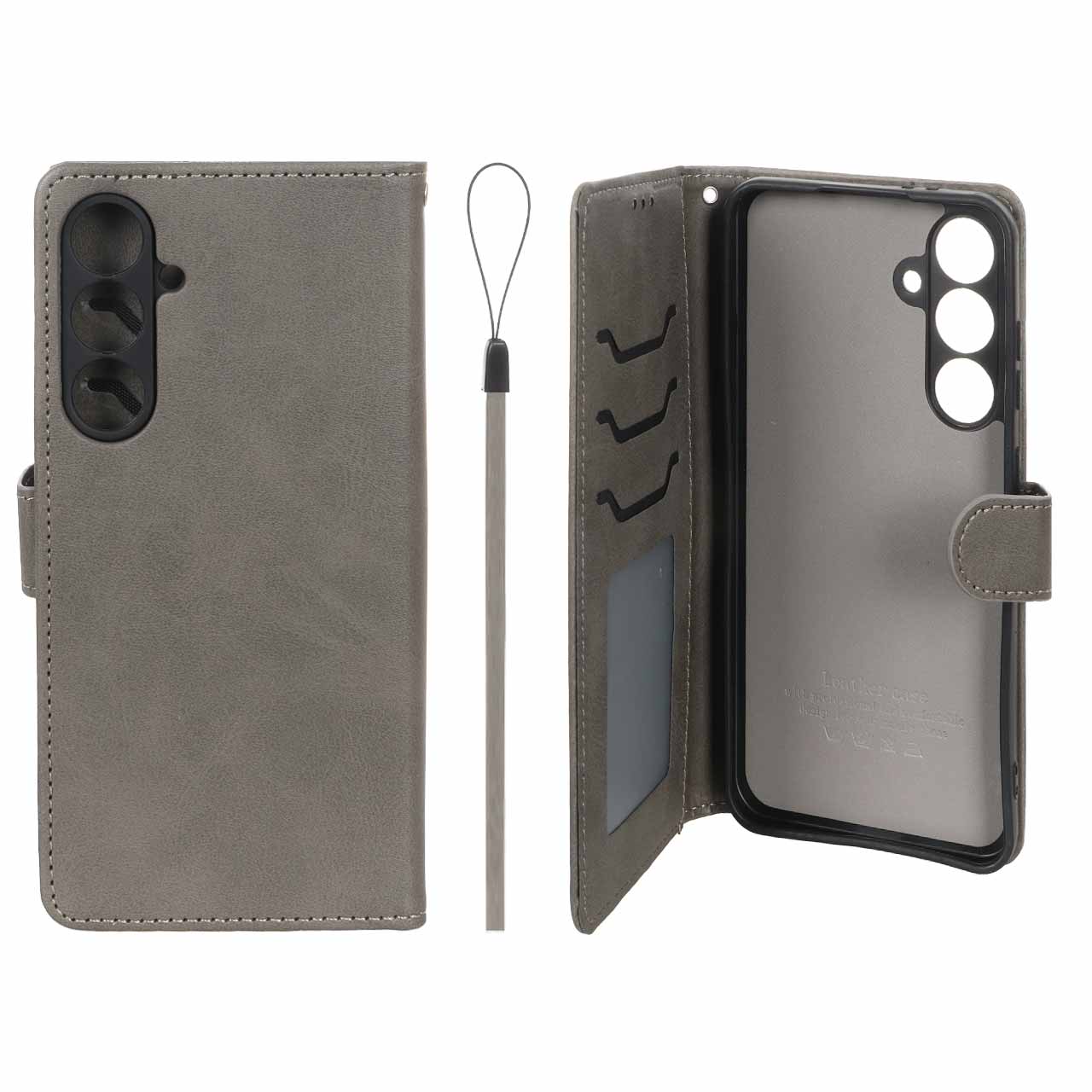 کیف موبایل مگنتی درجه یک داخل خز MNC Plus مدل Samsung Galaxy S24 FE - خاکستری