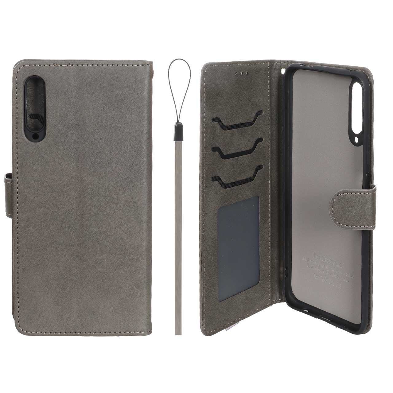 کیف موبایل مگنتی درجه یک داخل خز MNC Plus مدل Huawei Y9s / 9X Pro / Y9s New - خاکستری