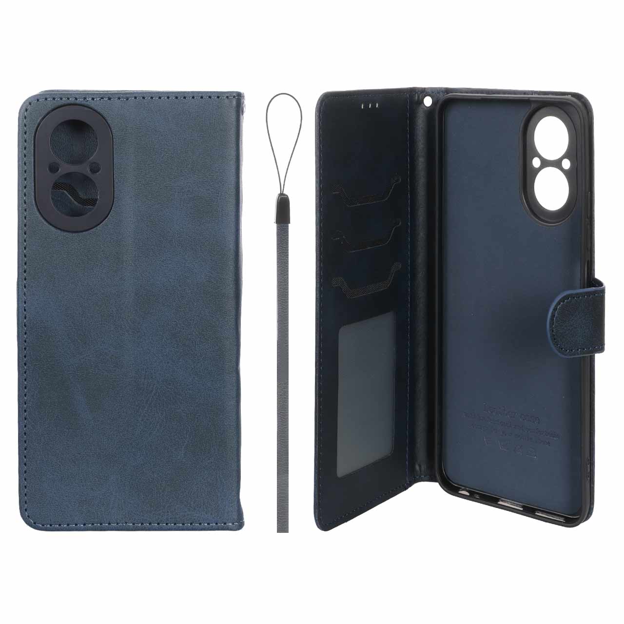 کیف موبایل مگنتی درجه یک داخل خز MNC Plus مدل Realme C67 4G  - سرمه ای