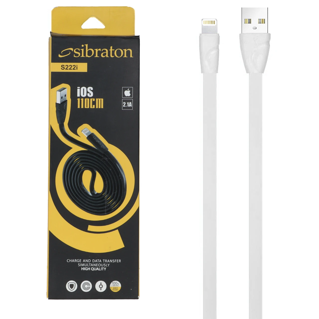 کابل شارژ آیفون Sibraton مدل S222 i - سفید (گارانتی متین)