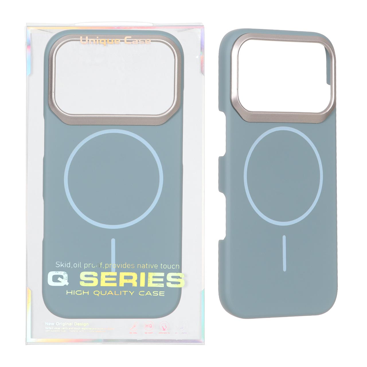 قاب اورجینال Q Series پشت سخت MagSafe دور لنز برجسته Apple iPhone 17 Pro - سبز (پک دار)