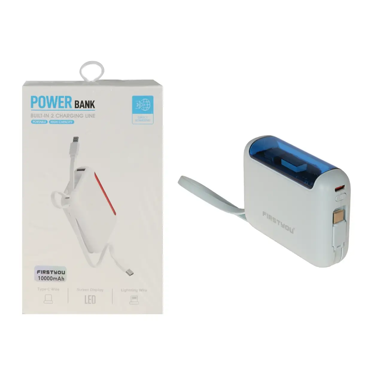 پاوربانک فست شارژ FirstYou 10000mAh مدل OM04 - آبی - MMS (گارانتی شش ماهه YA)