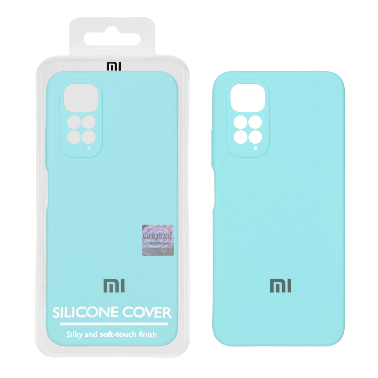 قاب سیلیکونی پاک کنی اورجینال Master Quality مدل Xiaomi Redmi Note 11 4G / Redmi Note 11S - سبزآبی (پک دار)