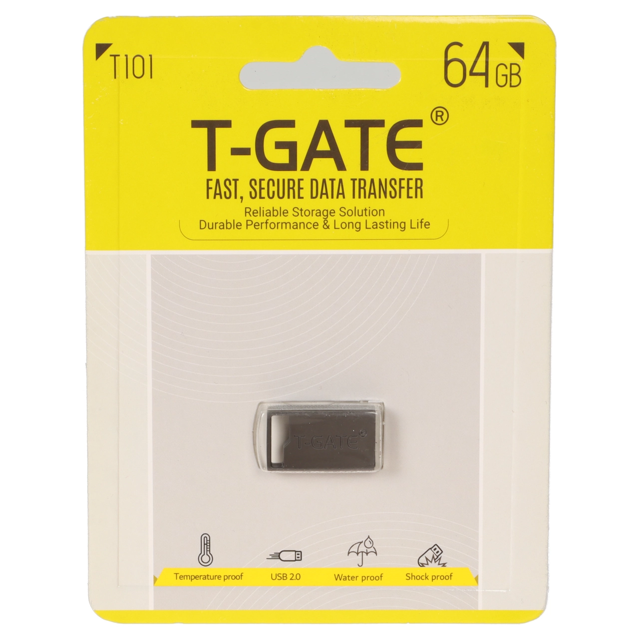 T-GATE T101 USB2.0 Flash Memory - 64GB - (گارانتی آسان سرویس) نقره ای