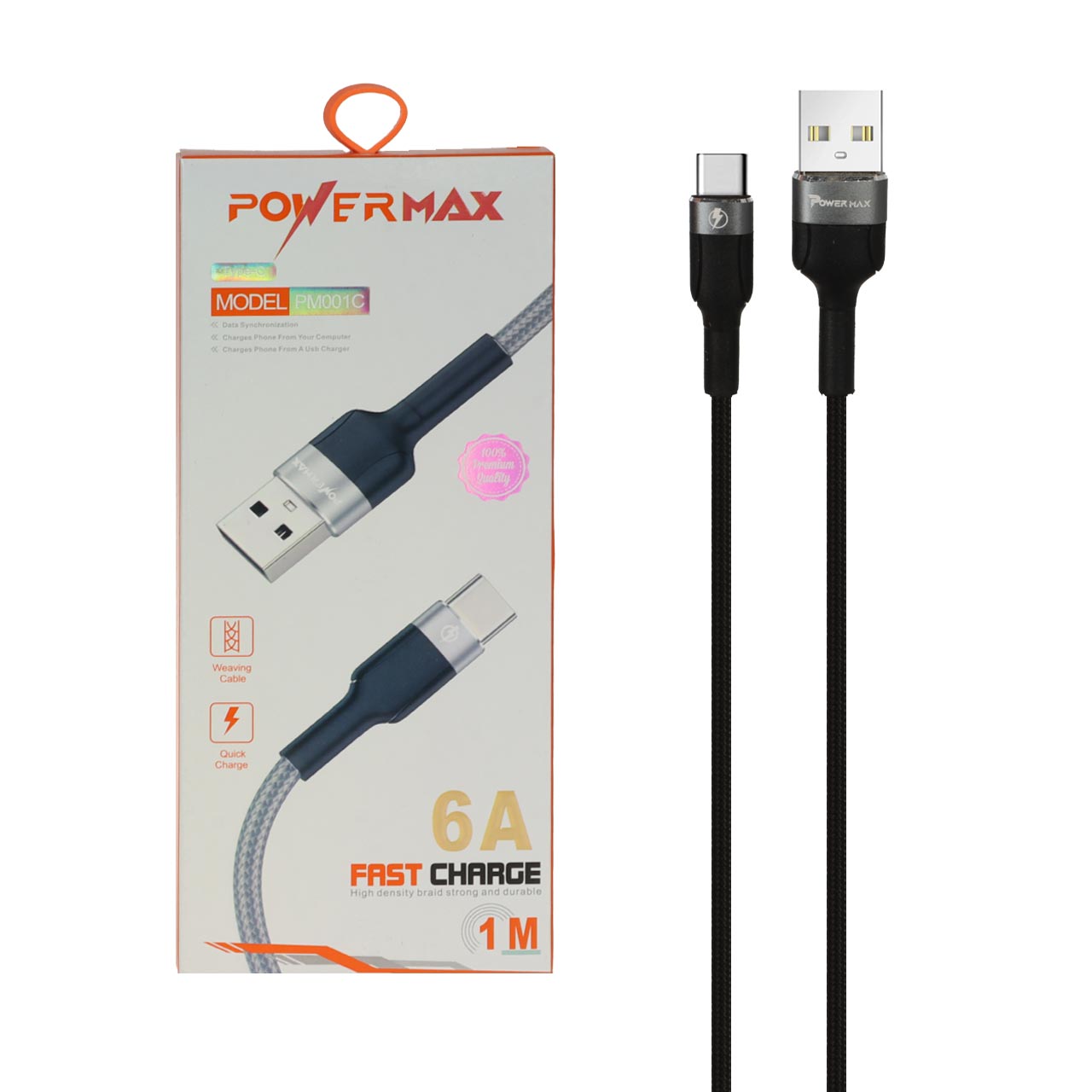 کابل شارژ فست Power Max Type-C مدل PM001C - مشکی