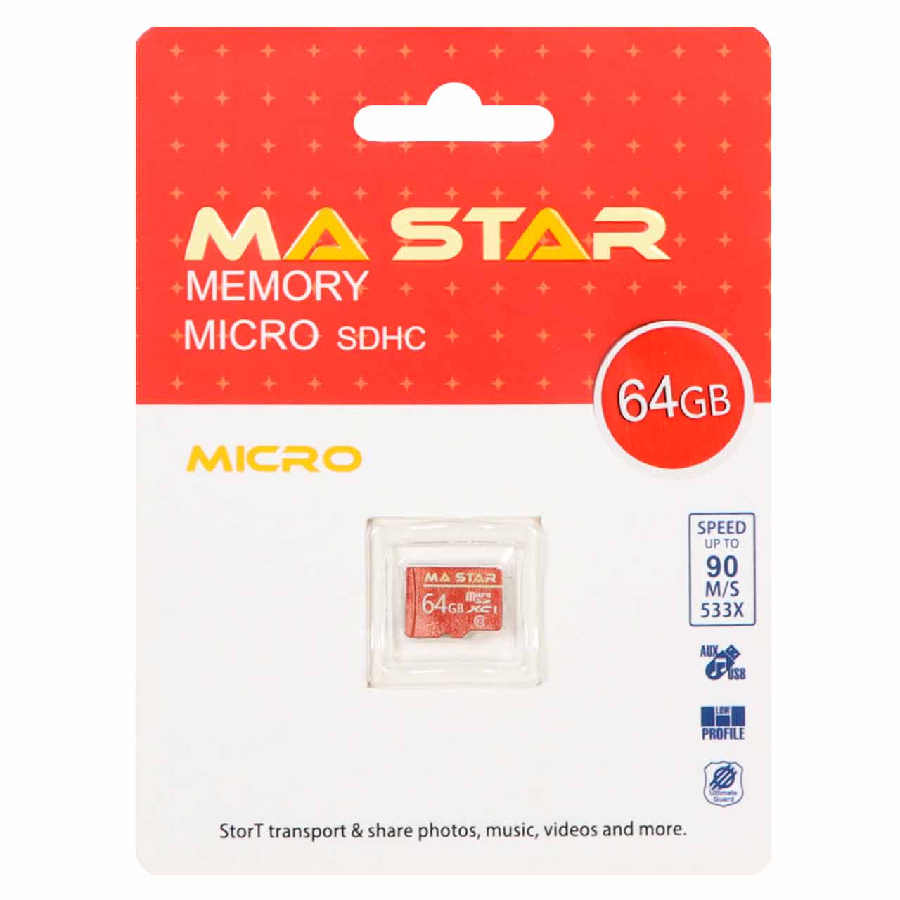 MA Star MicroSDHC U1 533X 90Mb/s - 64GB - (گارانتی فراگامان)
