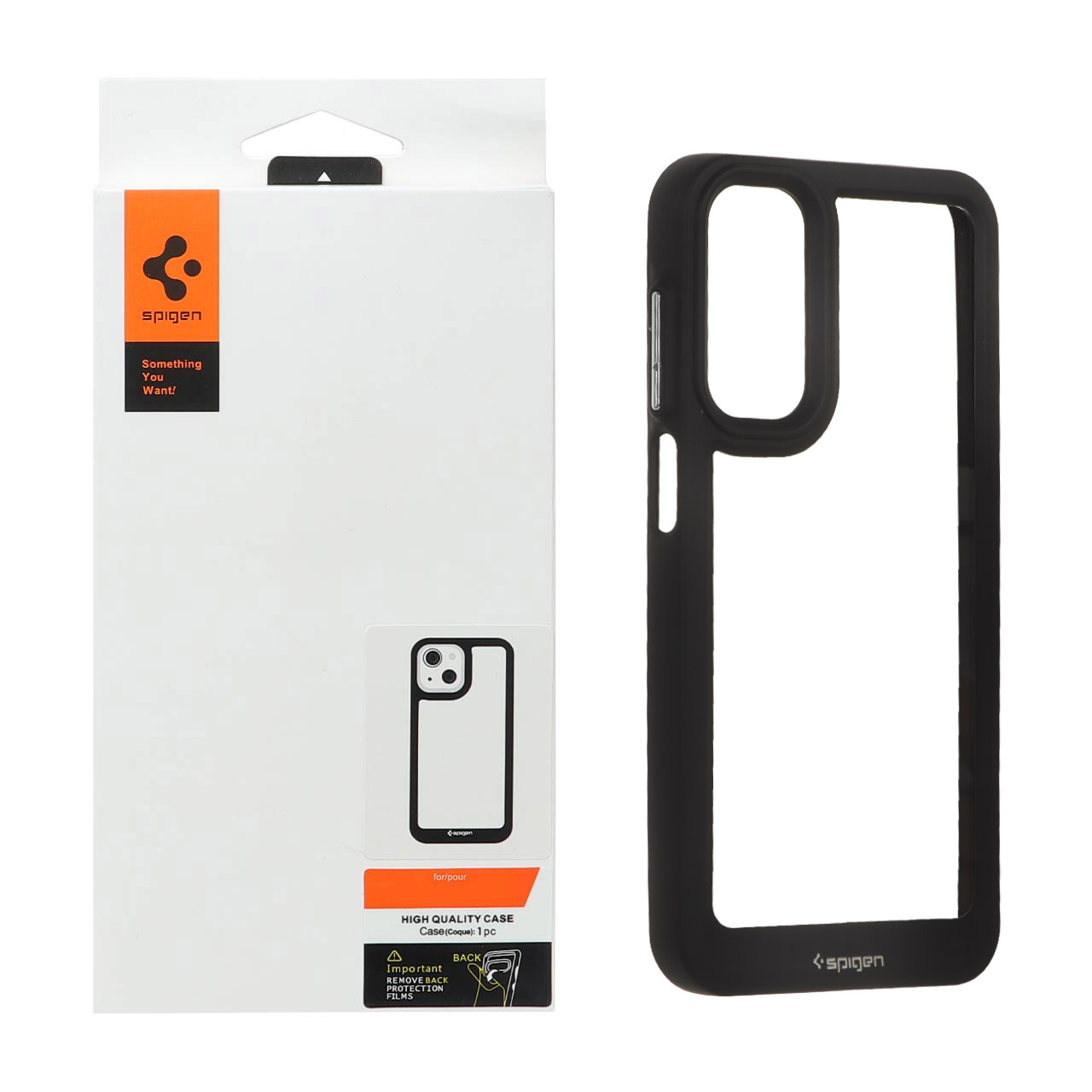 قاب اورجینال Spigen مدل Samsung Galaxy A15 - شفاف مشکی