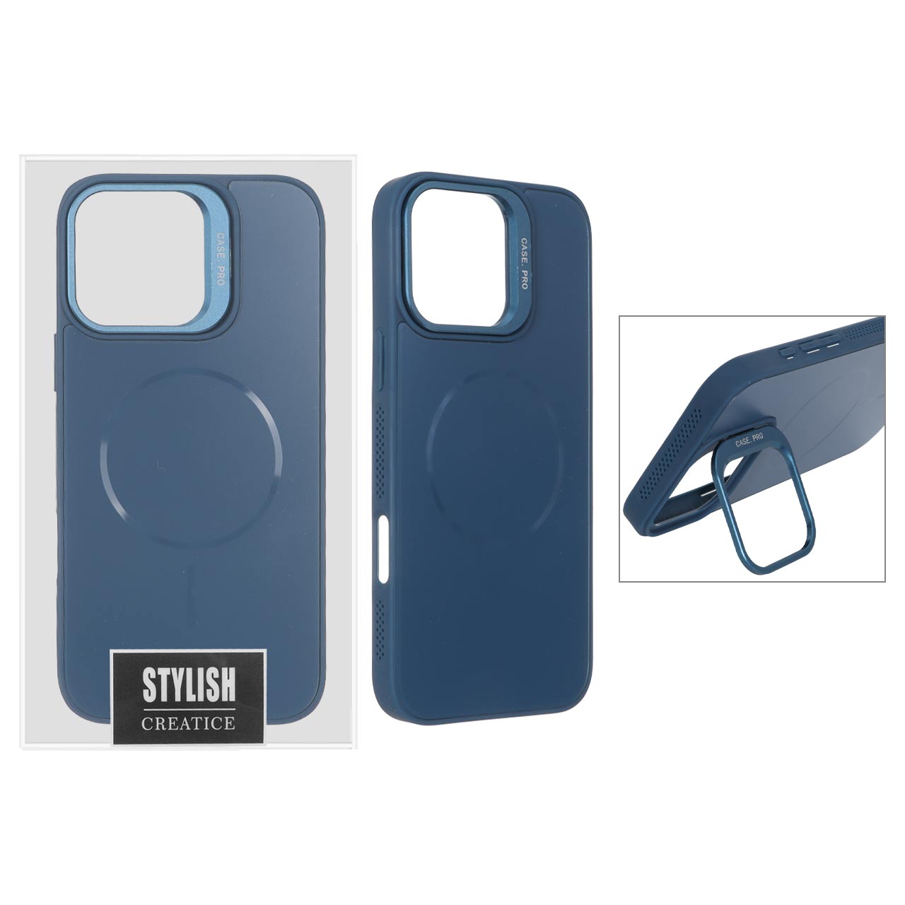 قاب اورجینال PVD Case Pro استندشو MagSafe مدل Apple iPhone 16 Pro Max - سرمه ای (پک دار)