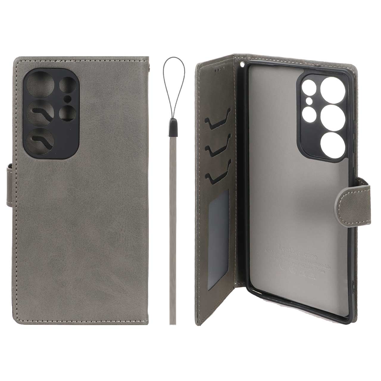 کیف موبایل مگنتی درجه یک داخل خز MNC Plus مدل Samsung Galaxy S25 Ultra - خاکستری