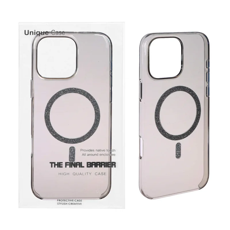 قاب اورجینال Unique Case شفاف MagSafe اکلیلی Apple iPhone 16 Pro Max - خاکستری (پک دار)