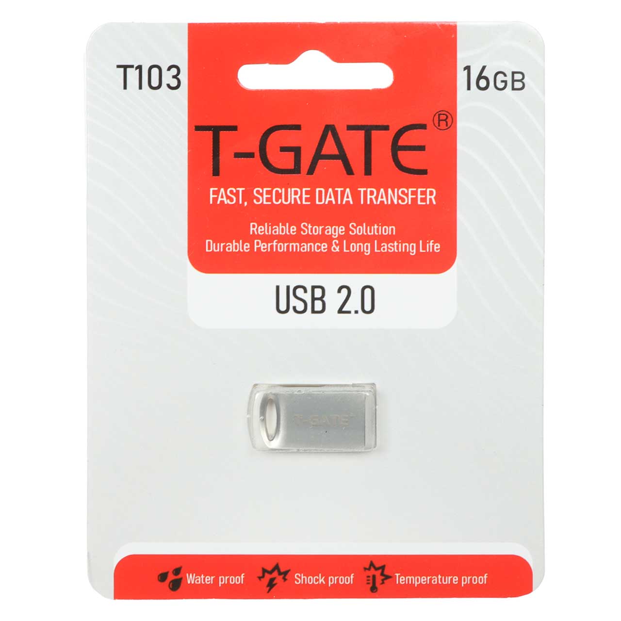 T-GATE T103 USB2.0 Flash Memory - 16GB - نقره ای (گارانتی آسان سرویس)