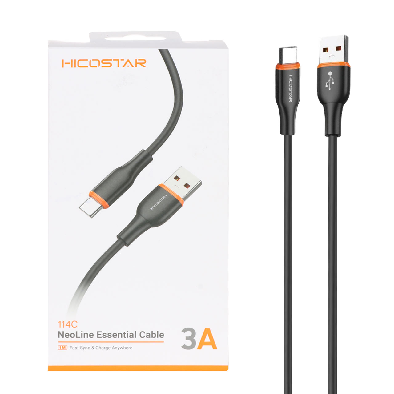 کابل شارژ فست Hicostar Type-C مدل 114C - مشکی