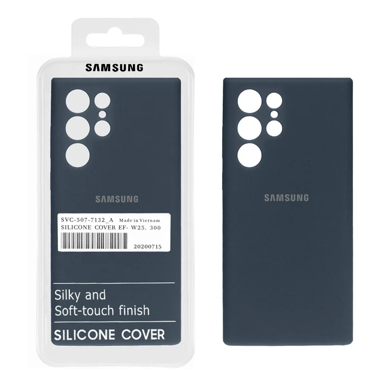 قاب سیلیکونی پاک کنی اورجینال درجه یک Samsung Galaxy S22 Ultra - سرمه ای (پک دار)