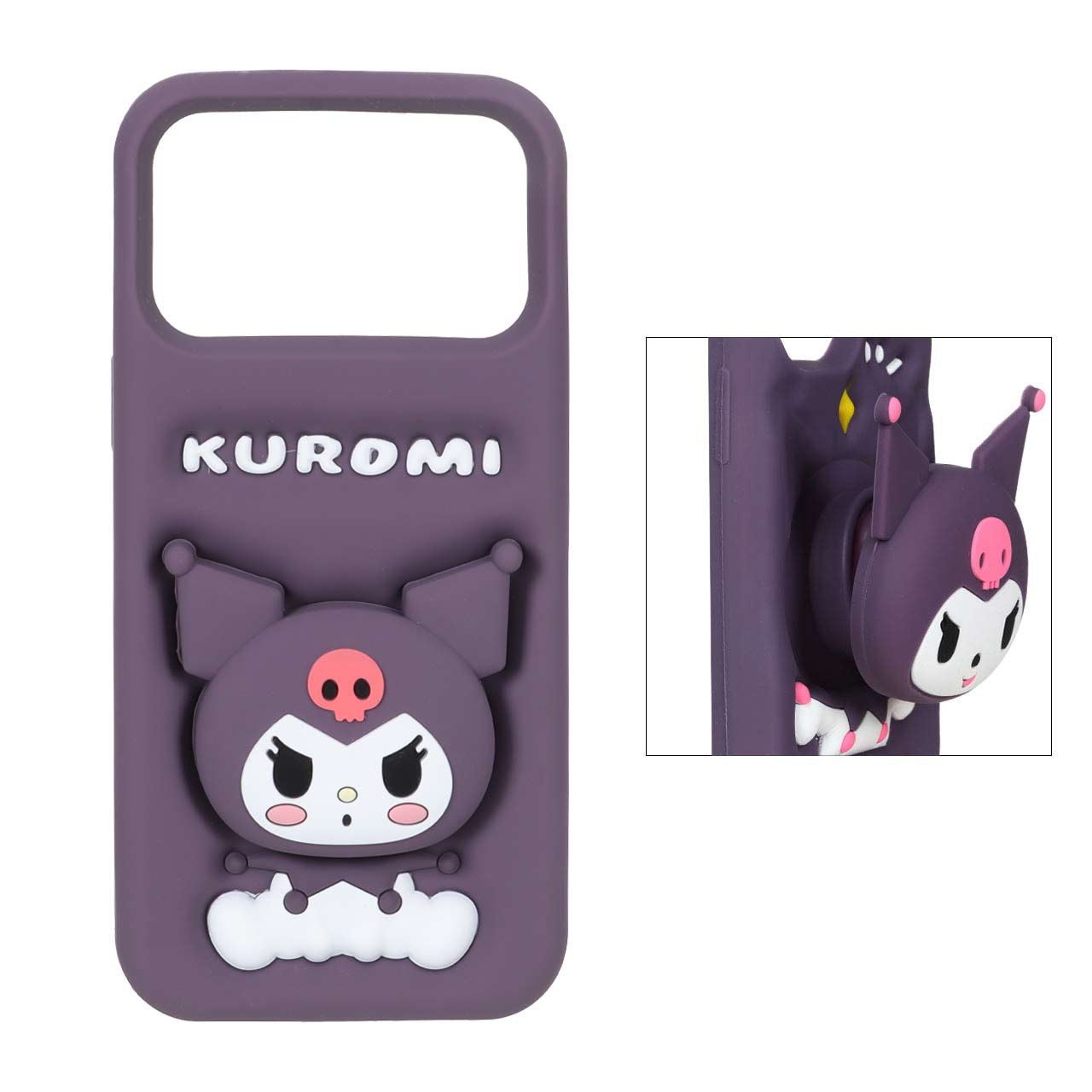 قاب سیلیکونی عروسکی فانتزی استندشو Apple iPhone 17 Pro Max - بنفش