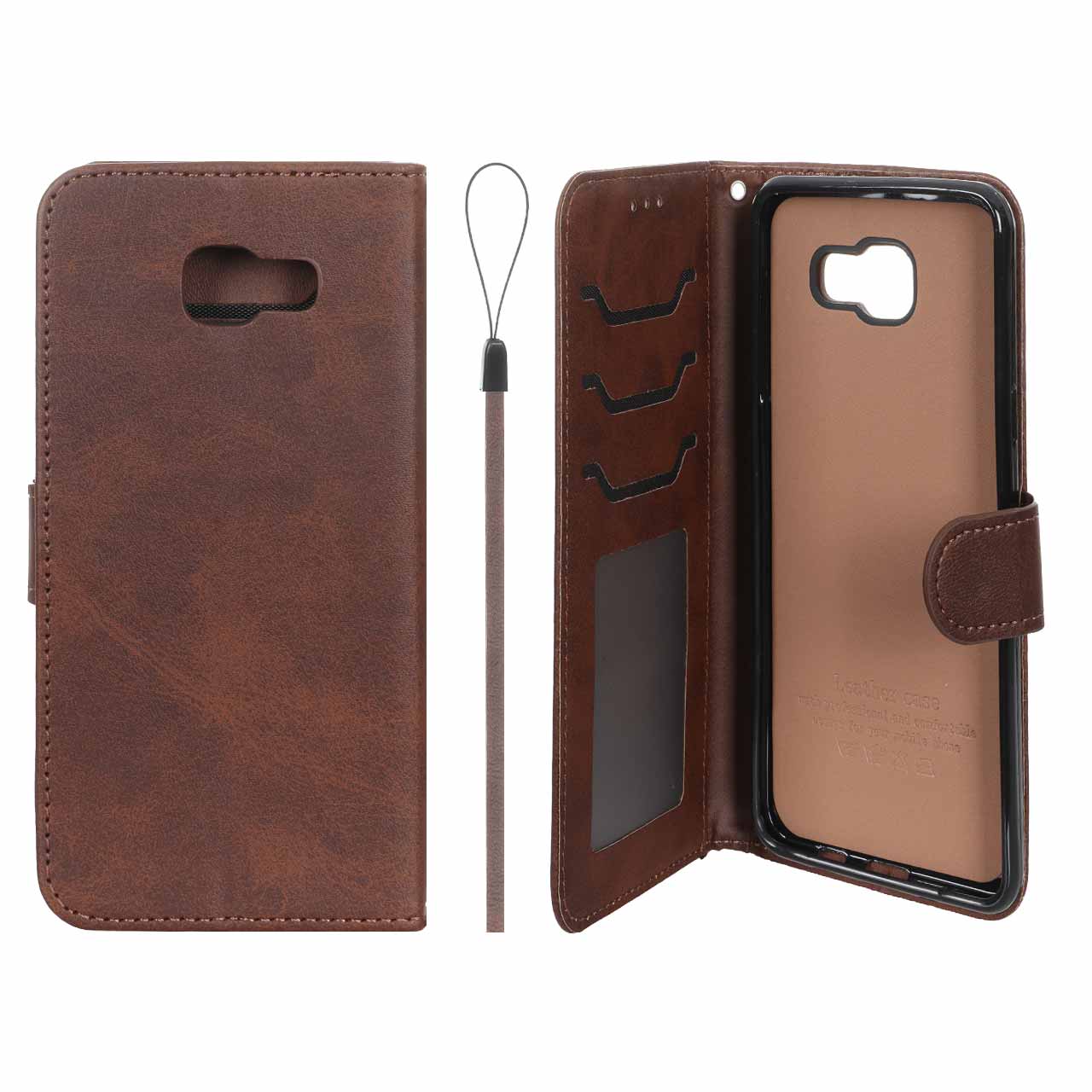 کیف موبایل مگنتی درجه یک داخل خز MNC Plus مدل Samsung Galaxy A510 / A5 (2016) - قهوه ای