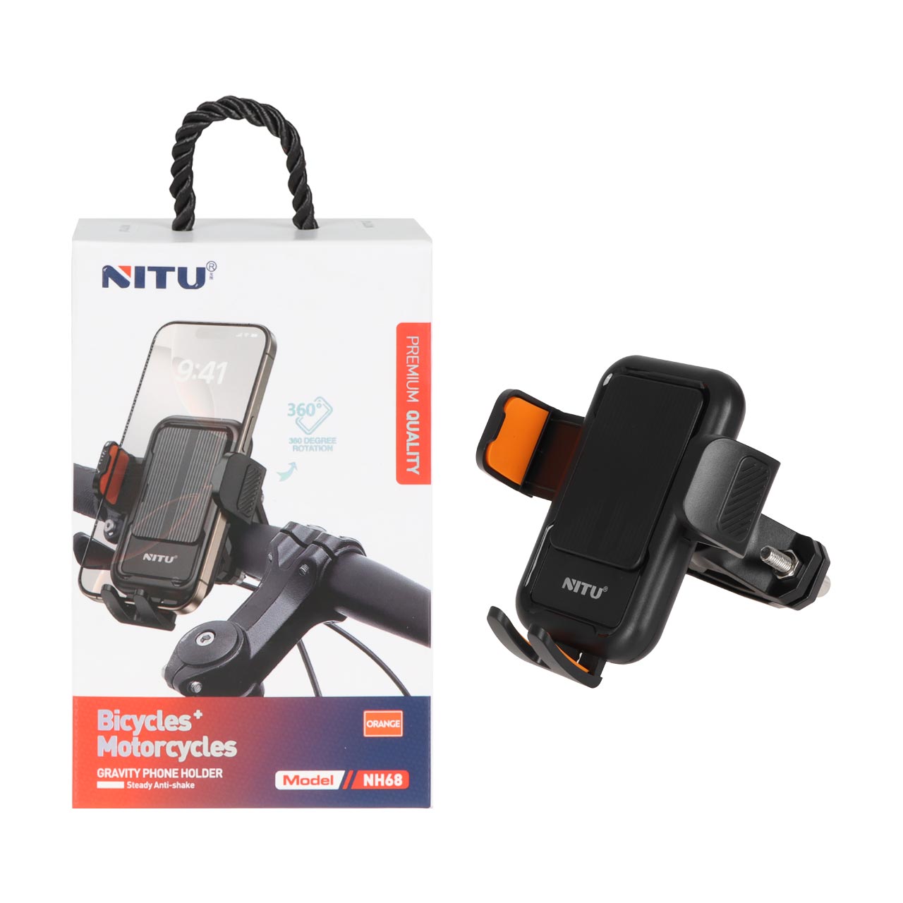 هولدر گوشی موبایل مخصوص دوچرخه Nitu مدل NH68 - نارنجی