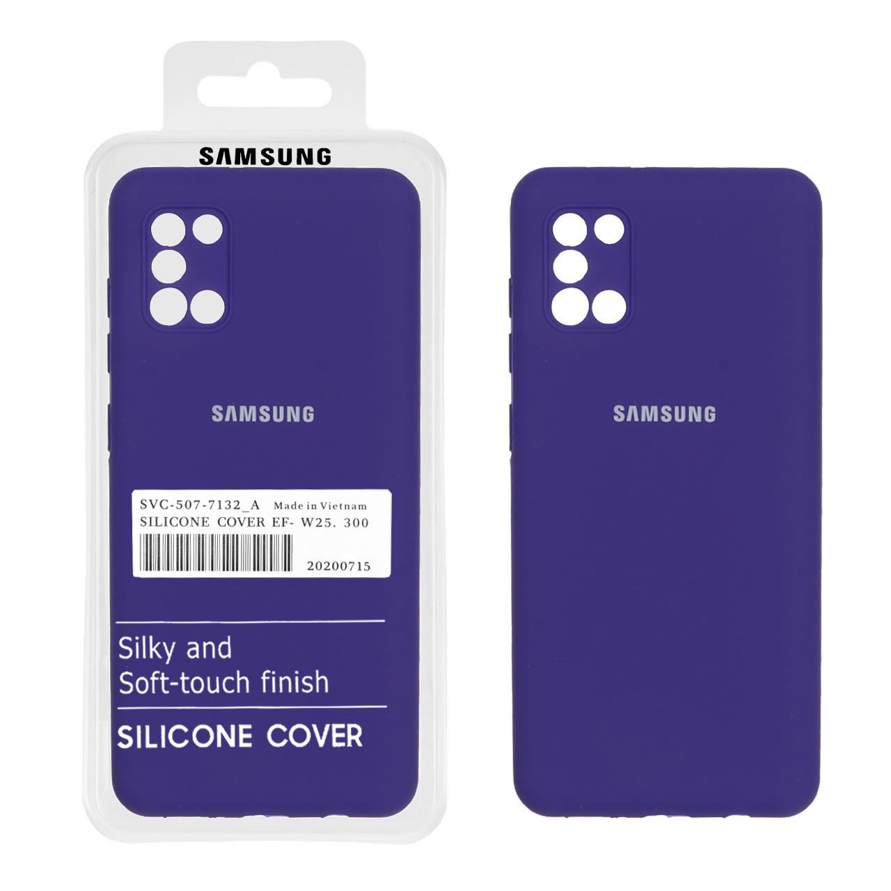 قاب سیلیکونی پاک کنی اورجینال درجه یک Samsung Galaxy A31 - بنفش تیره (پک دار)