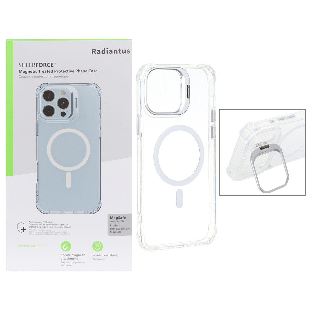 قاب اورجینال Radiantus کریستالی MagSafe لنز فلزی استندشو ایربگ دار Apple iPhone 13 Pro Max (پک دار)