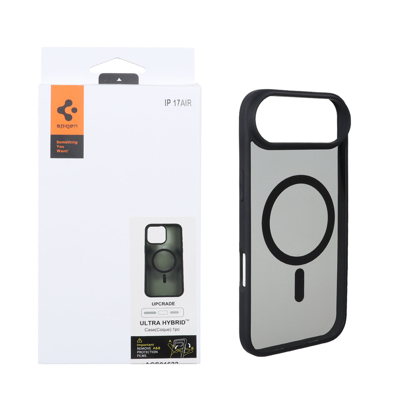 قاب اورجینال Magsafe Spigen با توری اسپیکر فلزی Apple iPhone 17 Air - مشکی (پک دار)