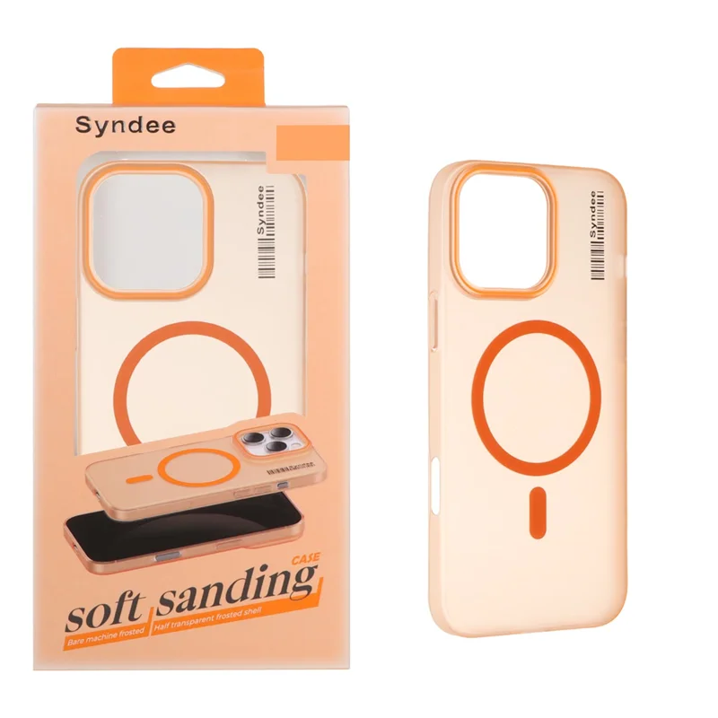 قاب اورجینال Syndee پشت مات MagSafe مدل Apple iPhone 16 Pro Max - نارنجی (پک دار)