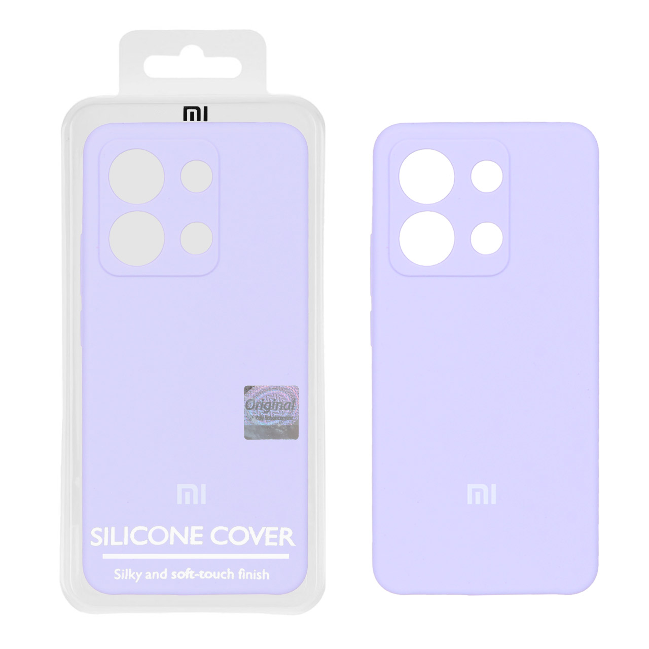 قاب سیلیکونی پاک کنی اورجینال درجه یک Xiaomi Redmi Note 13 4G - یاسی (پک دار)