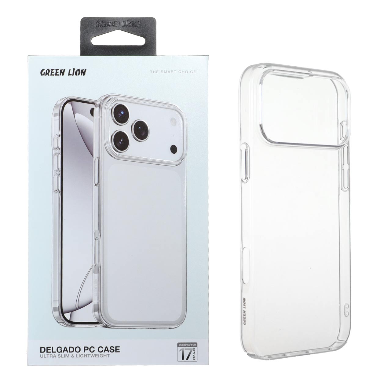 قاب اورجینال Green Lion شفاف Delgado Pc Case مدل Apple iPhone 17 Pro Max (پک دار)