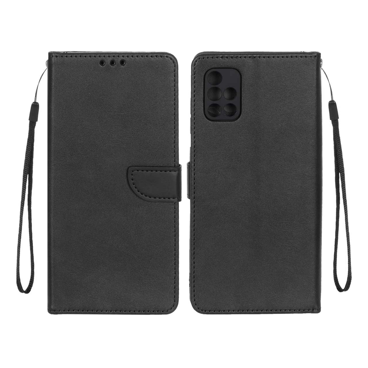 کیف چرمی موبایل مگنتی محافظ لنزدار Samsung Galaxy A71 - مشکی