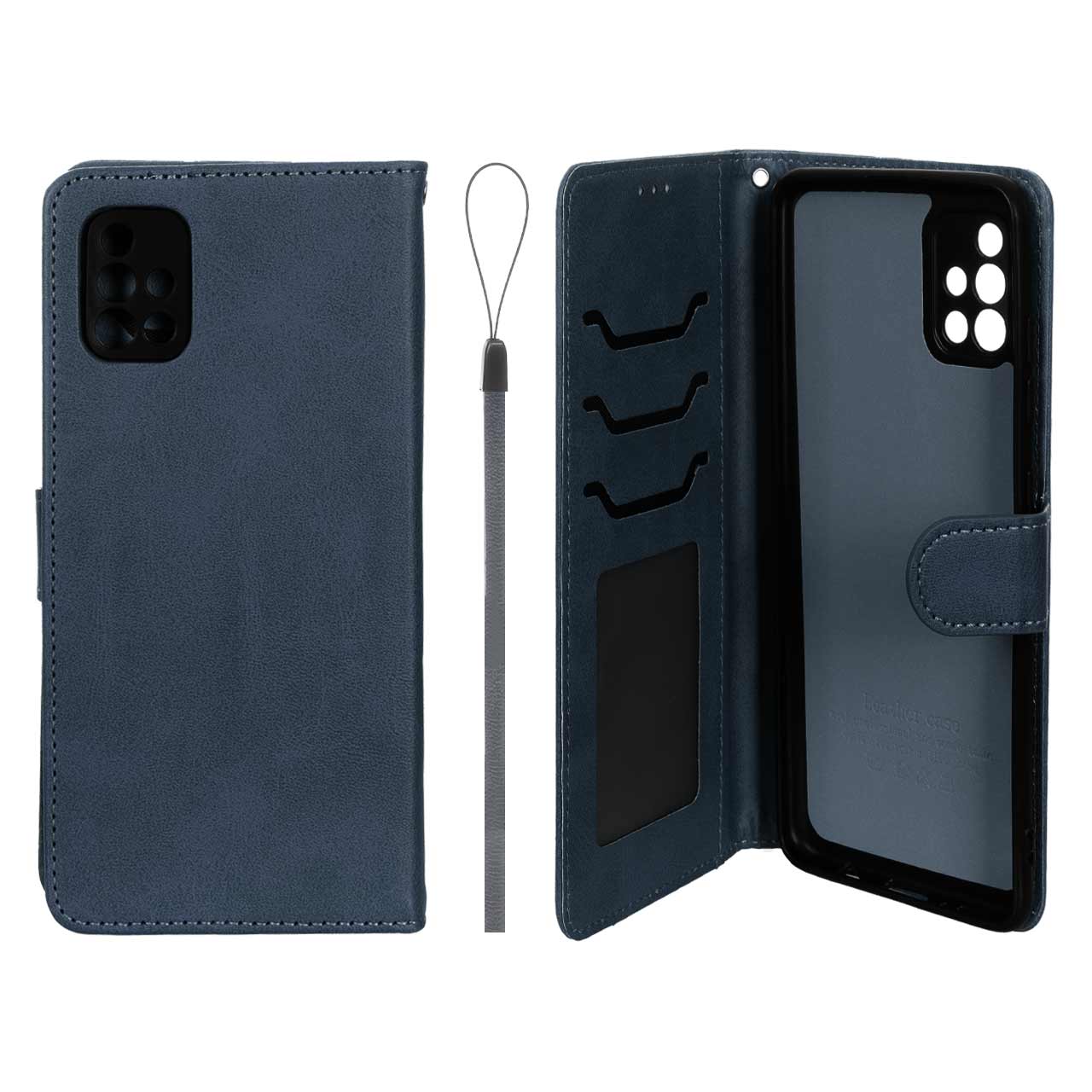 کیف موبایل مگنتی درجه یک داخل خز MNC Plus مدل Samsung Galaxy A51 / M40s - سرمه ای