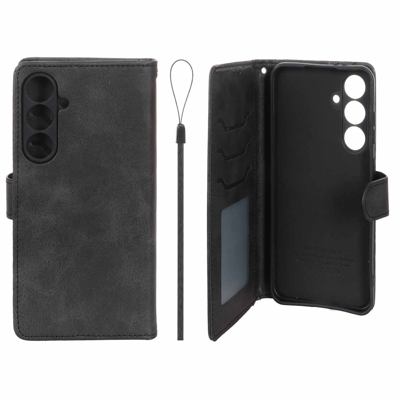 کیف موبایل مگنتی درجه یک داخل خز MNC Plus مدل Samsung Galaxy S24 FE - مشکی