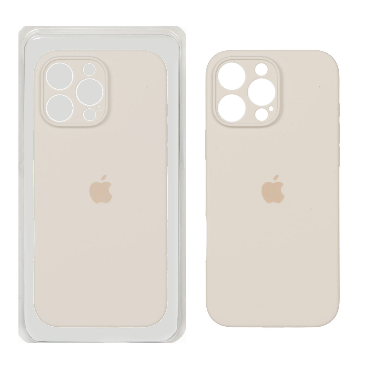 قاب سیلیکونی پاک کنی محافظ لنزدار اورجینال Apple iPhone 16 Pro Max - کرم (پک اصلی)