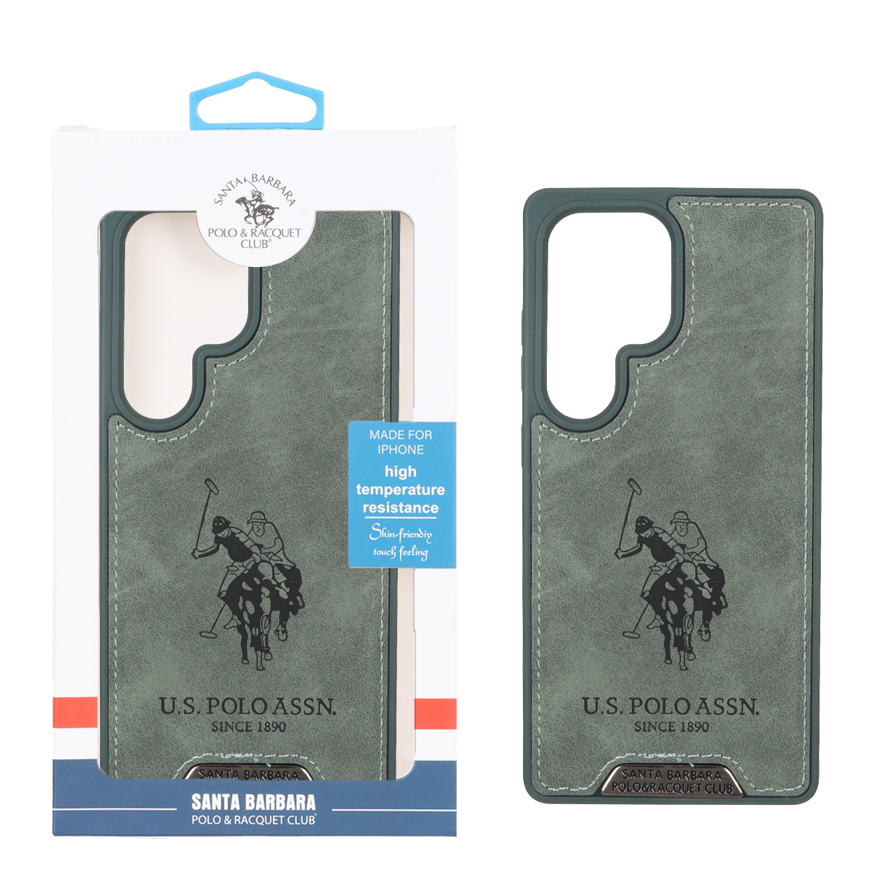 قاب اورجینال US Polo Assn جیر Samsung Galaxy S25 Ultra - سبز (پک دار)