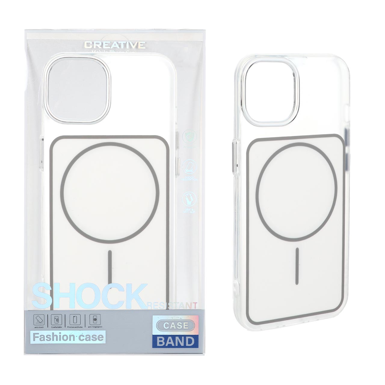 قاب اورجینال Unique Case مات رنگی MagSafe لنز کروم Apple iPhone 13 / iPhone 14 - سفید (پک دار)