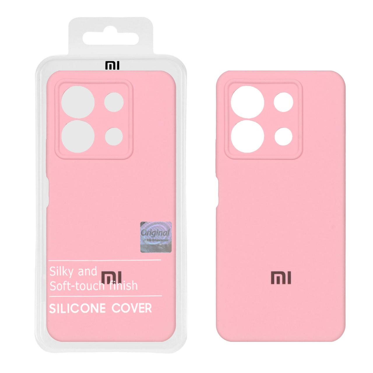 قاب سیلیکونی پاک کنی اورجینال Master Quality مدل Xiaomi Redmi Note 13 Pro 5G / Poco X6 5G - صورتی (پک دار)