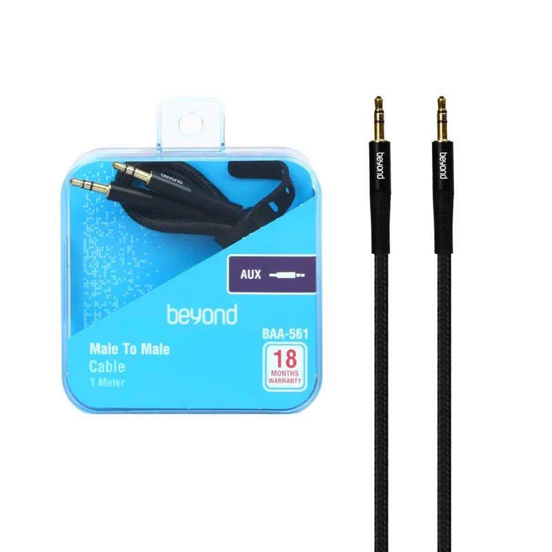 کابل صدا 1 متری beyond AUX مدل BAA-561 - مشکی