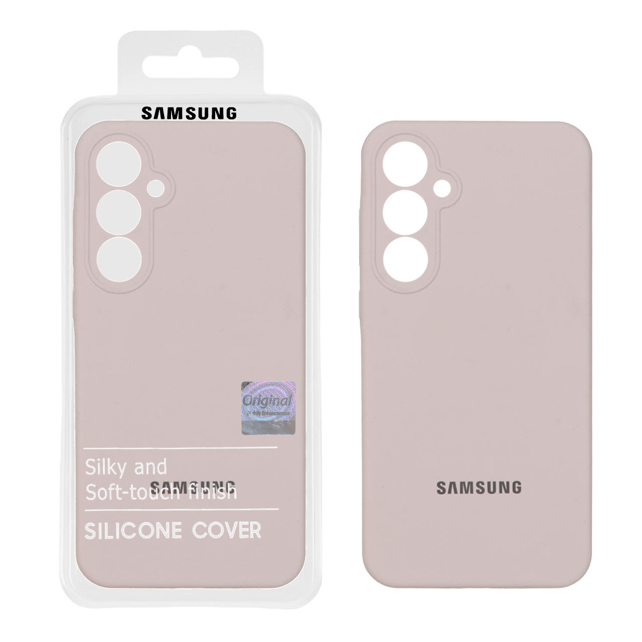 قاب سیلیکونی پاک کنی اورجینال Master Quality مدل Samsung Galaxy A55 - خاکی (پک دار)