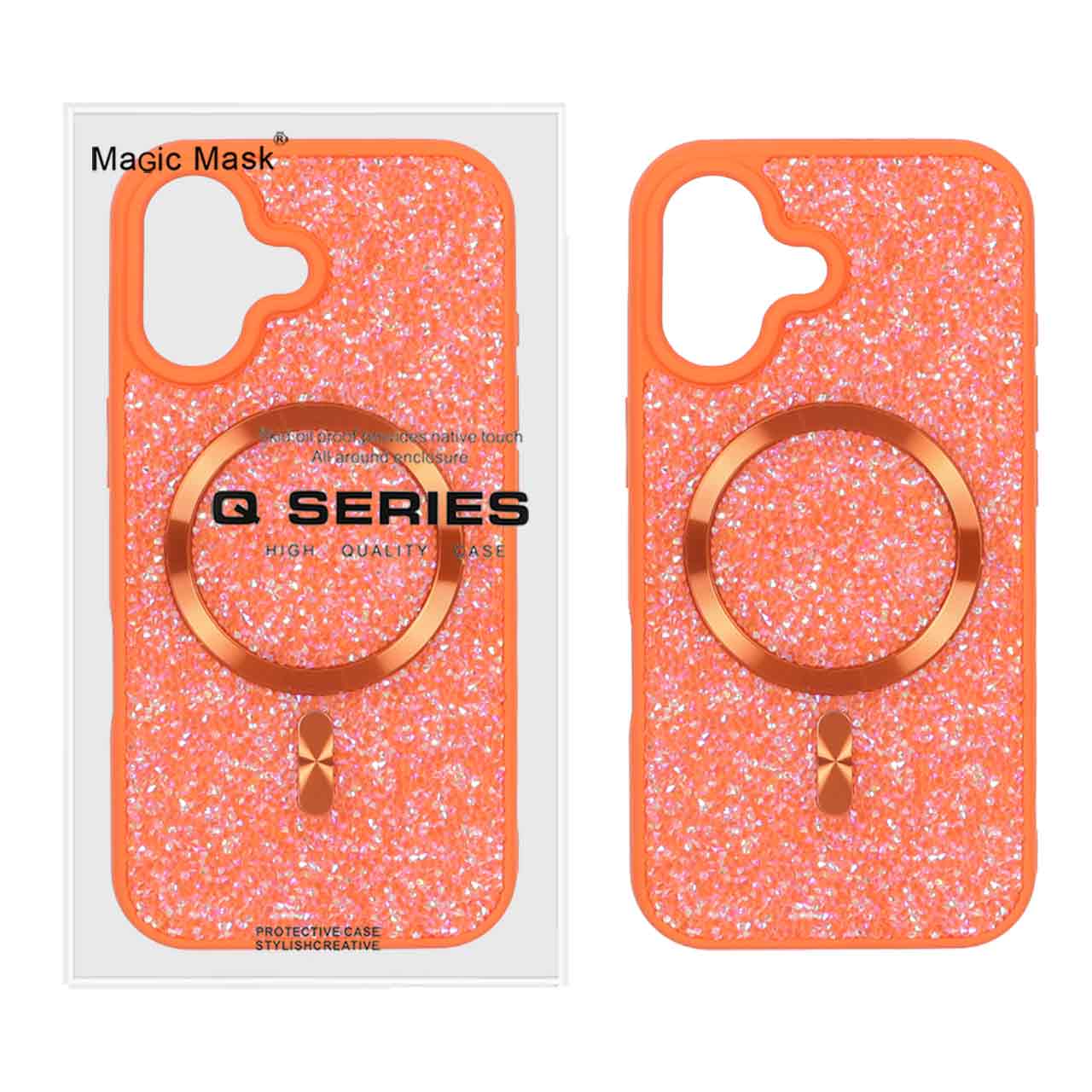 قاب اورجینال دیاموند Magsafe مدل Apple iPhone 17 - نارنجی (پک دار)