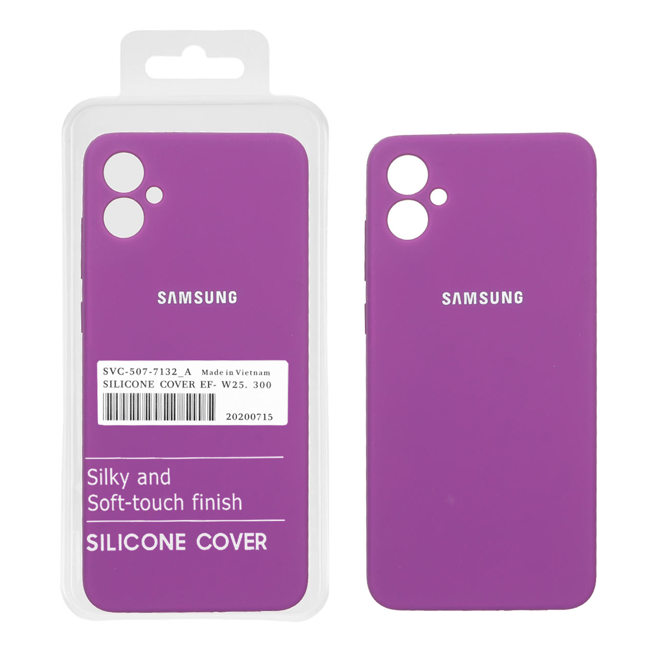 قاب سیلیکونی پاک کنی اورجینال درجه یک Samsung Galaxy A05 - ارغوانی (پک دار) - NTC