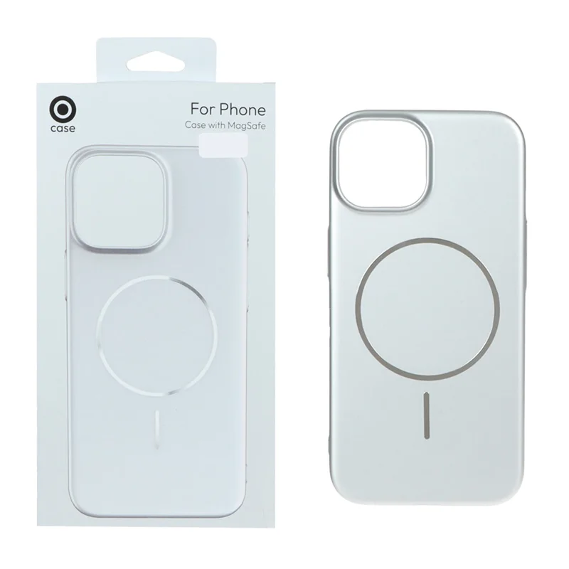 قاب متالیک MagSafe پشت سخت Apple iPhone 15 / iPhone 14 / iPhone 13 - نقره ای (پک دار)