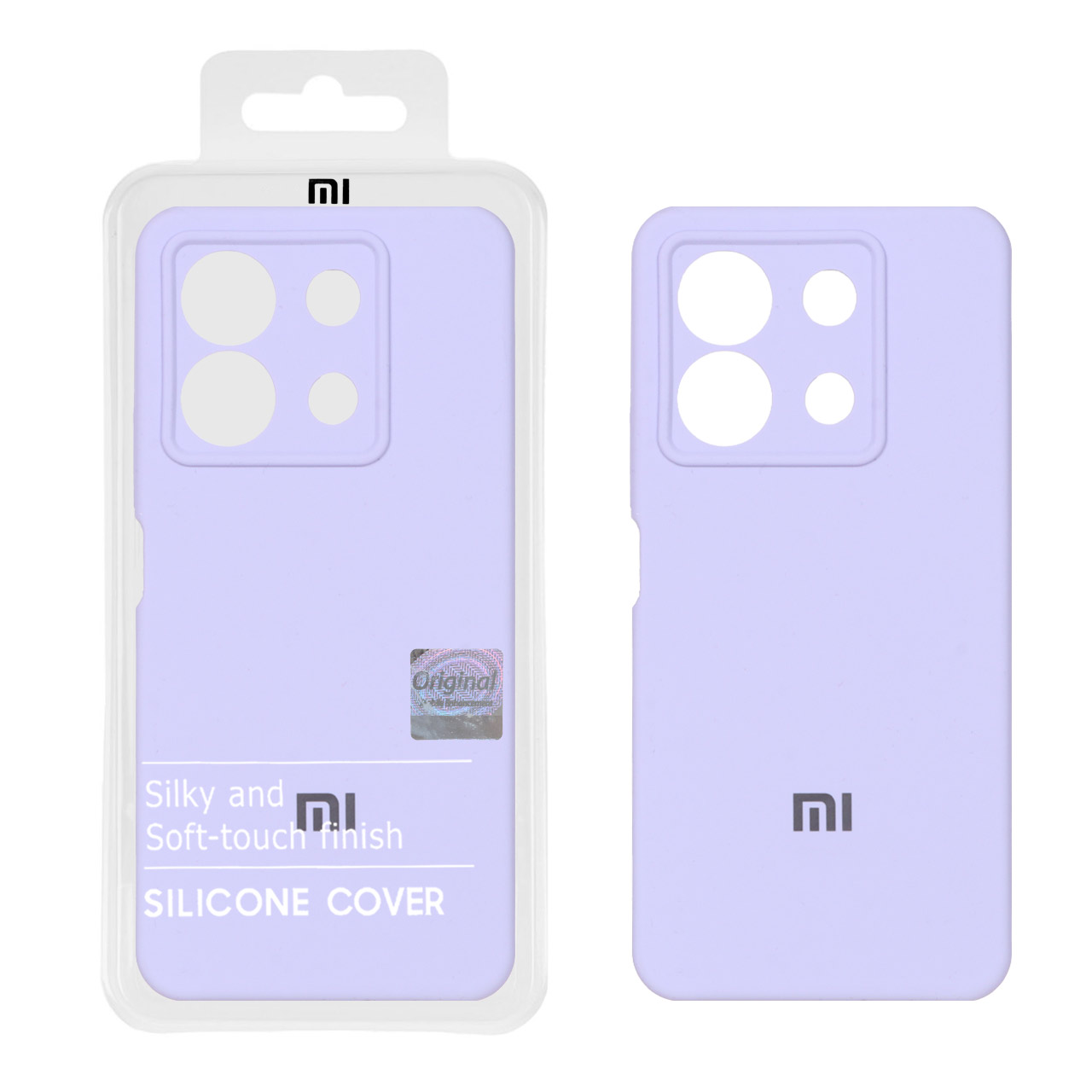 قاب سیلیکونی پاک کنی اورجینال Master Quality مدل Xiaomi Redmi Note 13 Pro 5G / Poco X6 5G - یاسی (پک دار)
