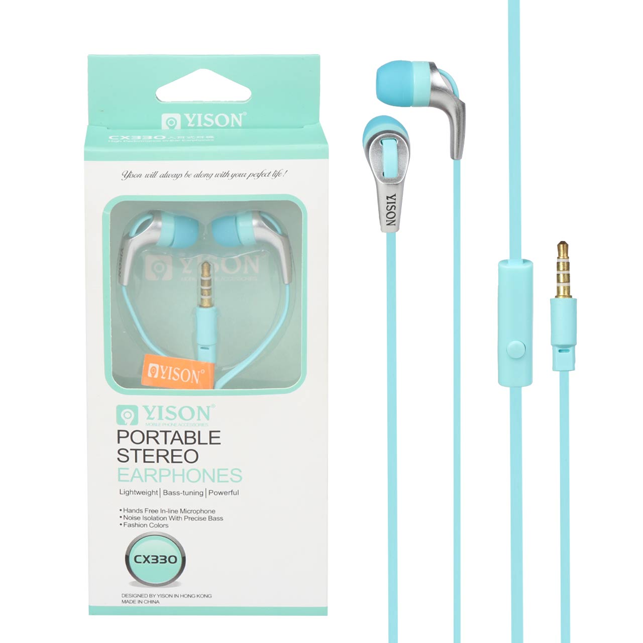 هندزفری باسیم Yison مدل CX330-سبزآبی