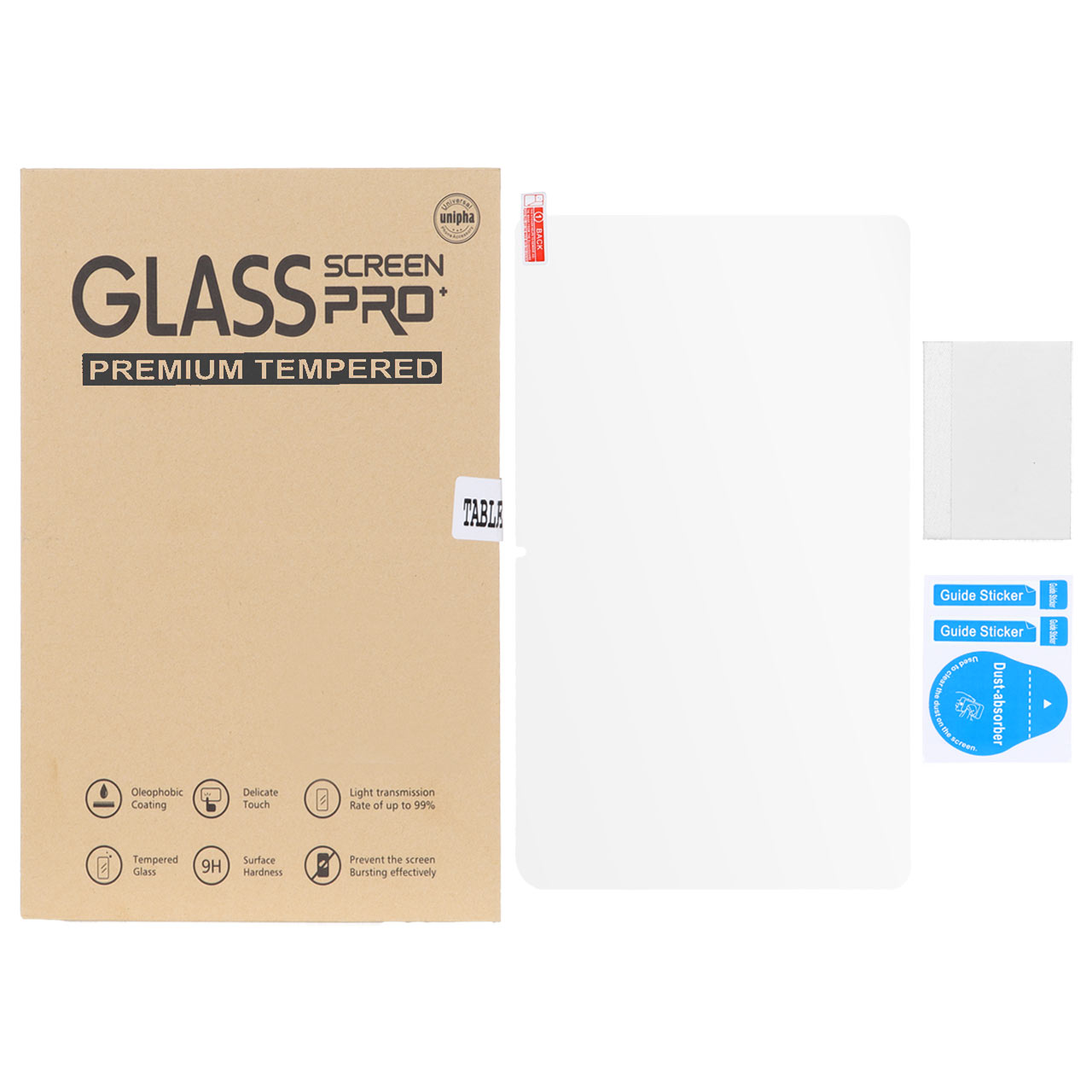 محافظ صفحه نمایش شیشه ای تبلت Unipha به همراه کاردک Xiaomi Pad 7 (پک دار)