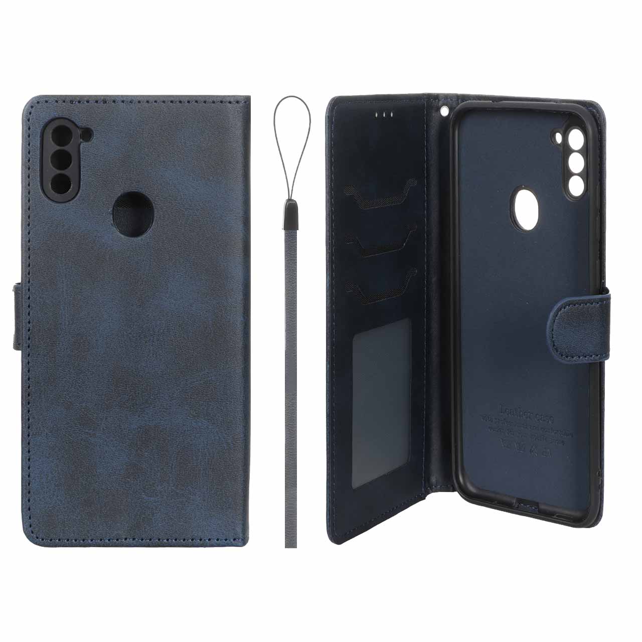 کیف موبایل مگنتی درجه یک داخل خز MNC Plus مدل Samsung Galaxy A11 / M11 - سرمه ای