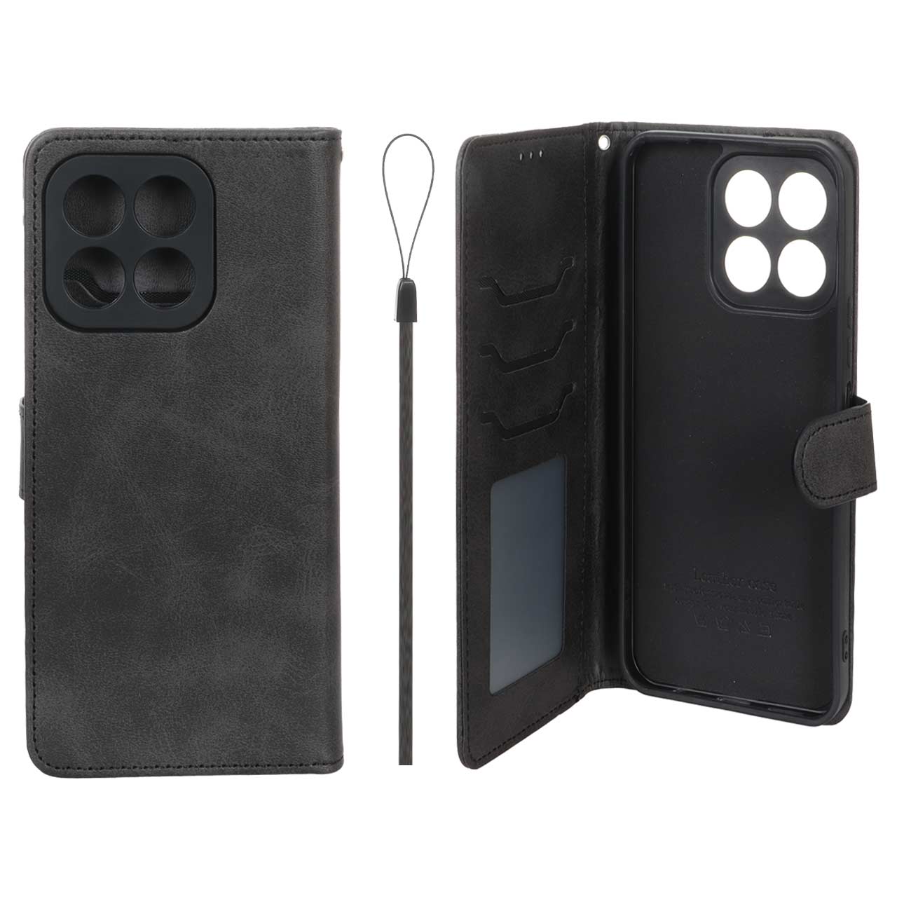 کیف موبایل مگنتی درجه یک داخل خز MNC Plus مدل Honor X6c - مشکی