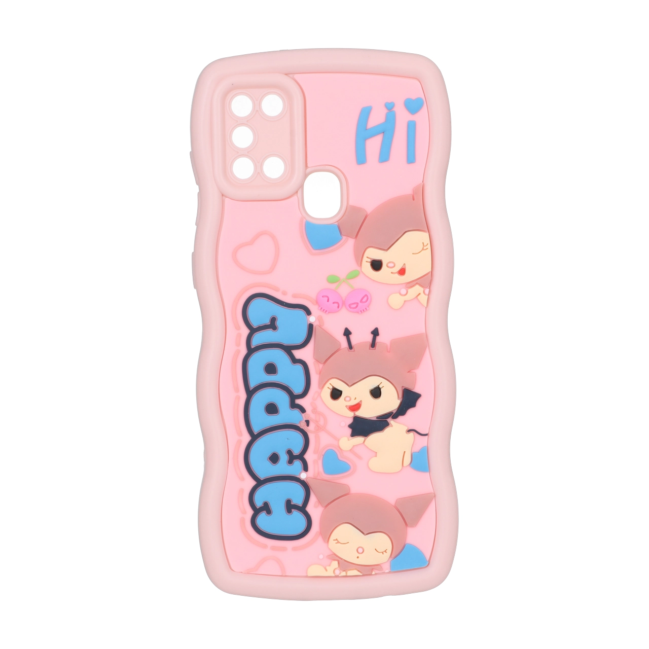 قاب کنگره ای عروسک برجسته محافظ لنزدار Samsung Galaxy A21s - طرح 138