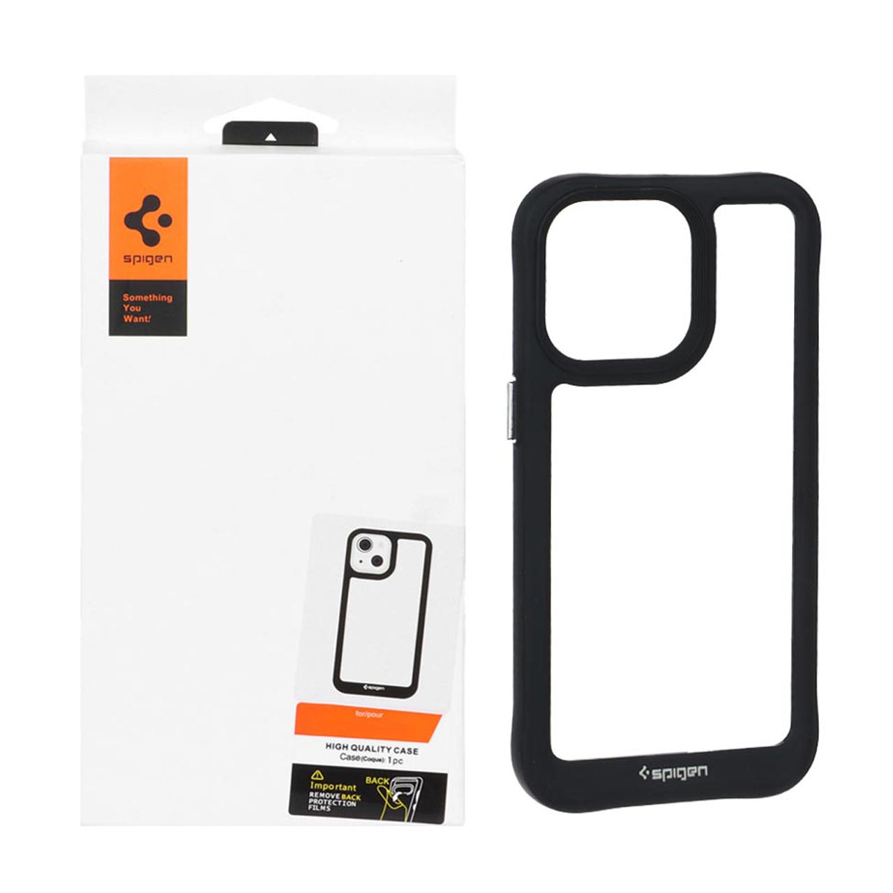 قاب اورجینال Spigen مدل Apple iPhone 13 Pro - شفاف مشکی