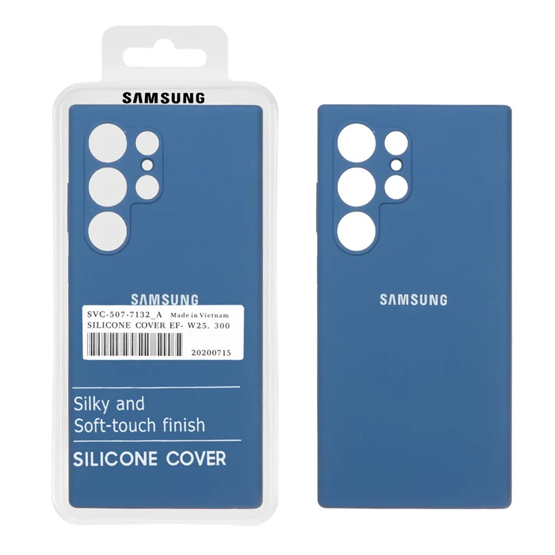 قاب سیلیکونی پاک کنی اورجینال درجه یک Samsung Galaxy S24 Ultra - آبی تیره (پک دار)