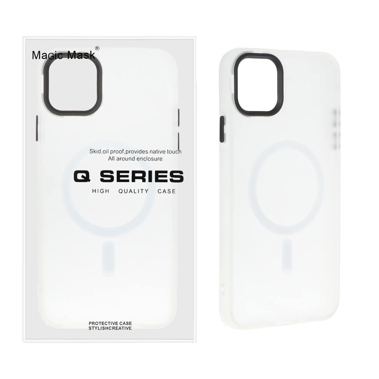 قاب اورجینال Magic Mask مات Magsafe بلک لنز  Apple iPhone 11 - سفید (پک دار)