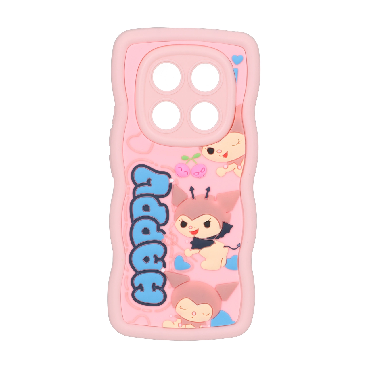 قاب کنگره ای عروسک برجسته محافظ لنزدار Xiaomi Redmi Note 14 Pro 4G - طرح 77