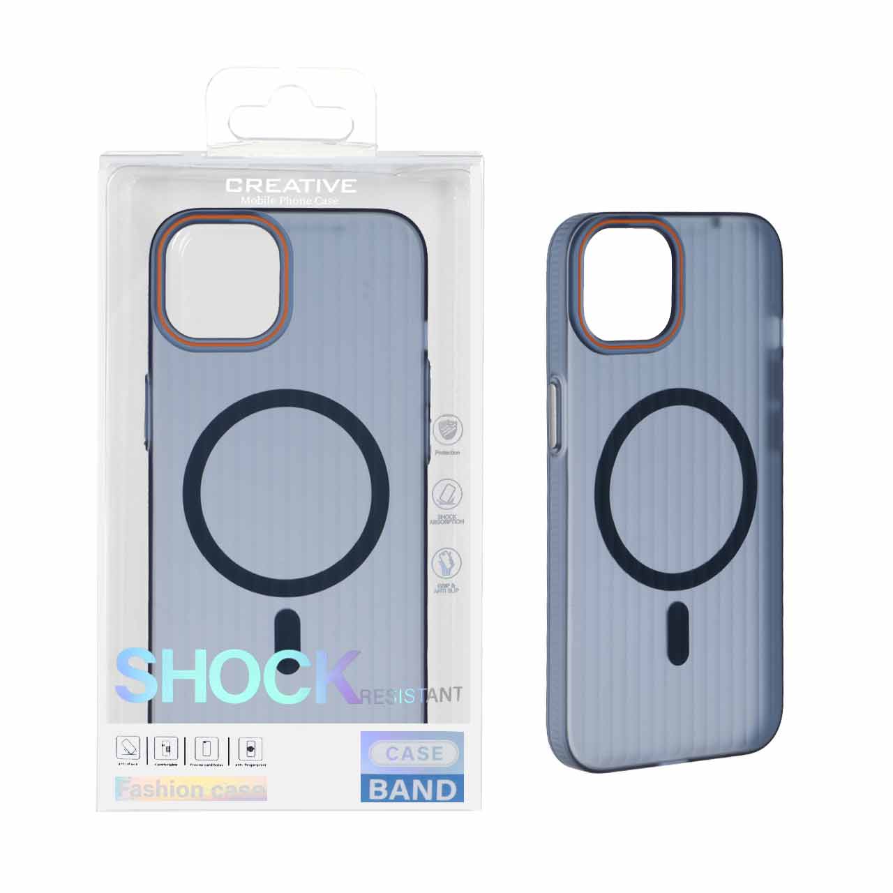 قاب اورجینال کرکره ای مات Magsafe مدل Apple iPhone 12 Pro / iPhone 12 - سرمه ای (پک دار)