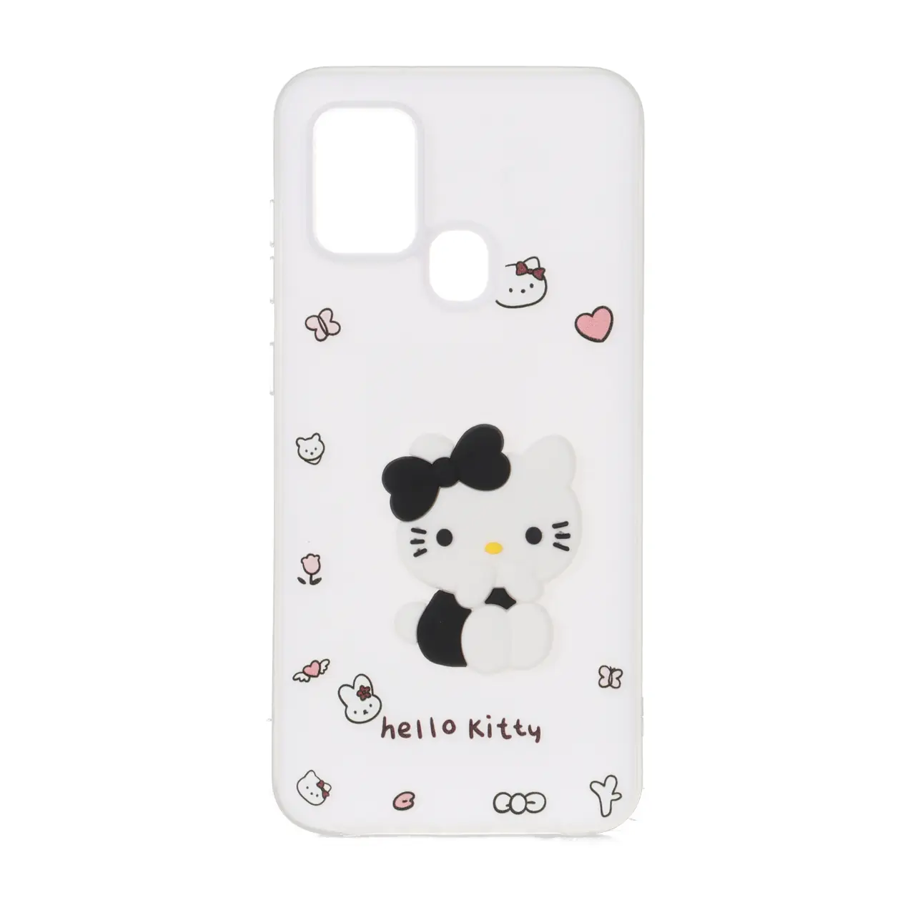 قاب دو لایه مات عروسک برجسته Samsung Galaxy A21s - سفید